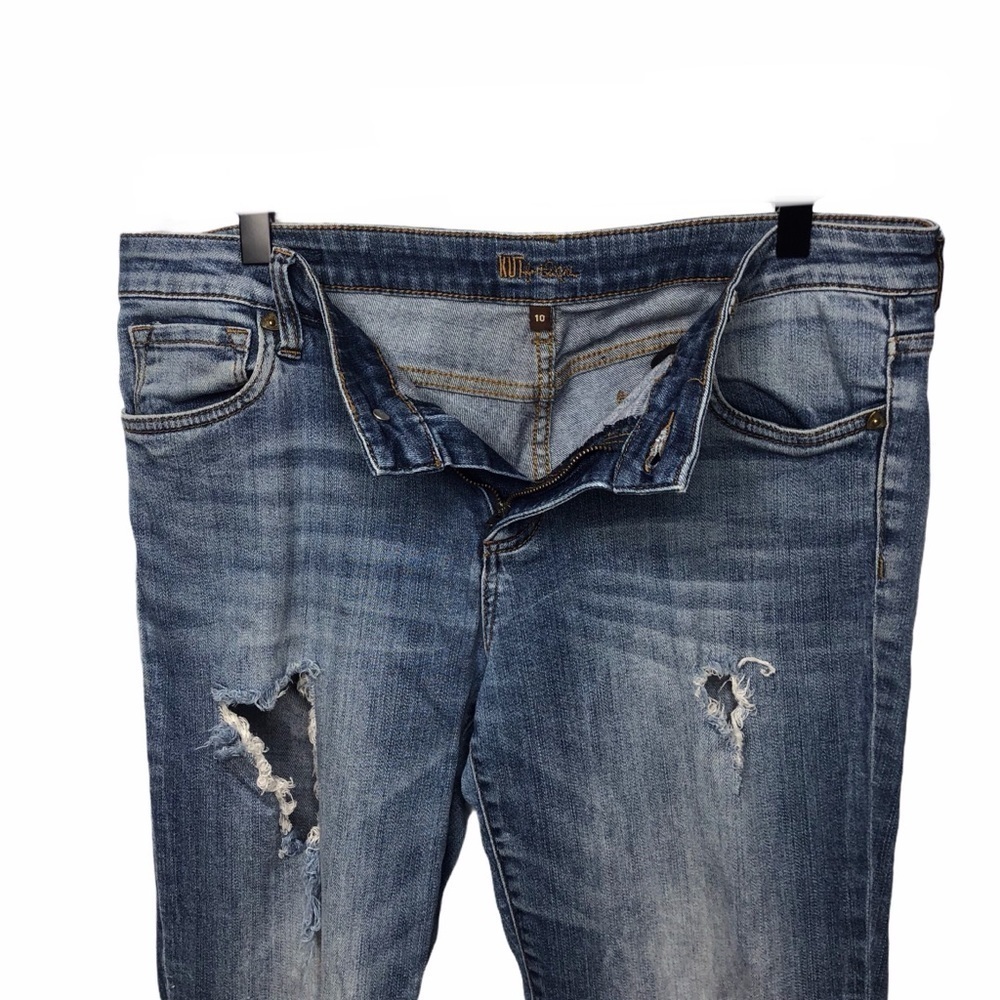 Kut From The Kloth Boyfriend Straight Leg Distressed Jeans Straight Size 10 - Picture 3 of 8